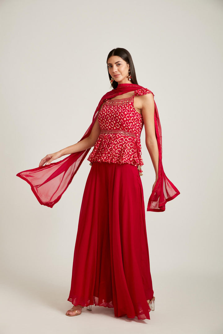 Neerus Rani Pink Color Georgette Fabric Salwar Kameez
