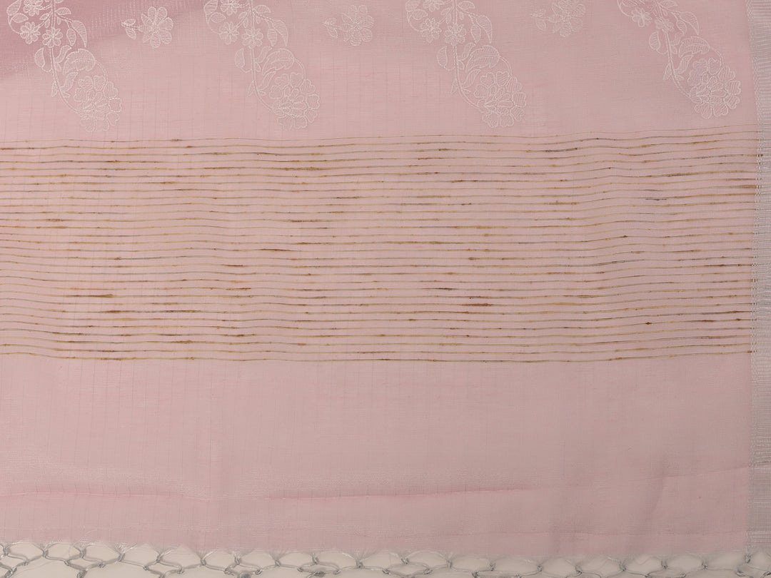 Neerus Pink Color Tissue Fabric Saree