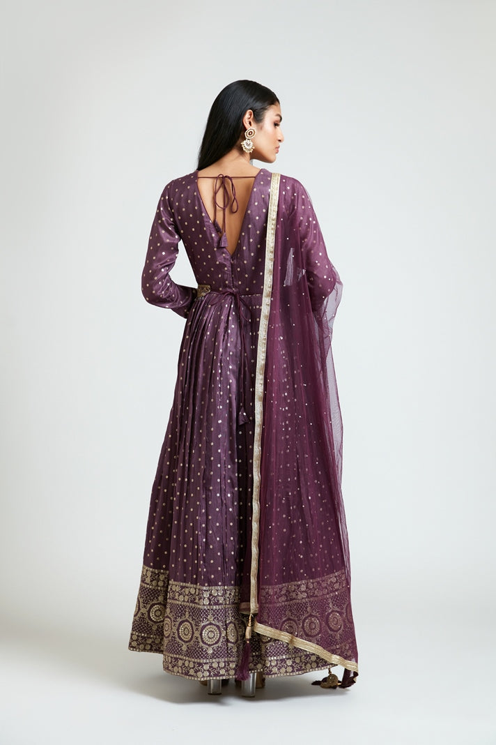Neerus Women Banaras Wine Dress