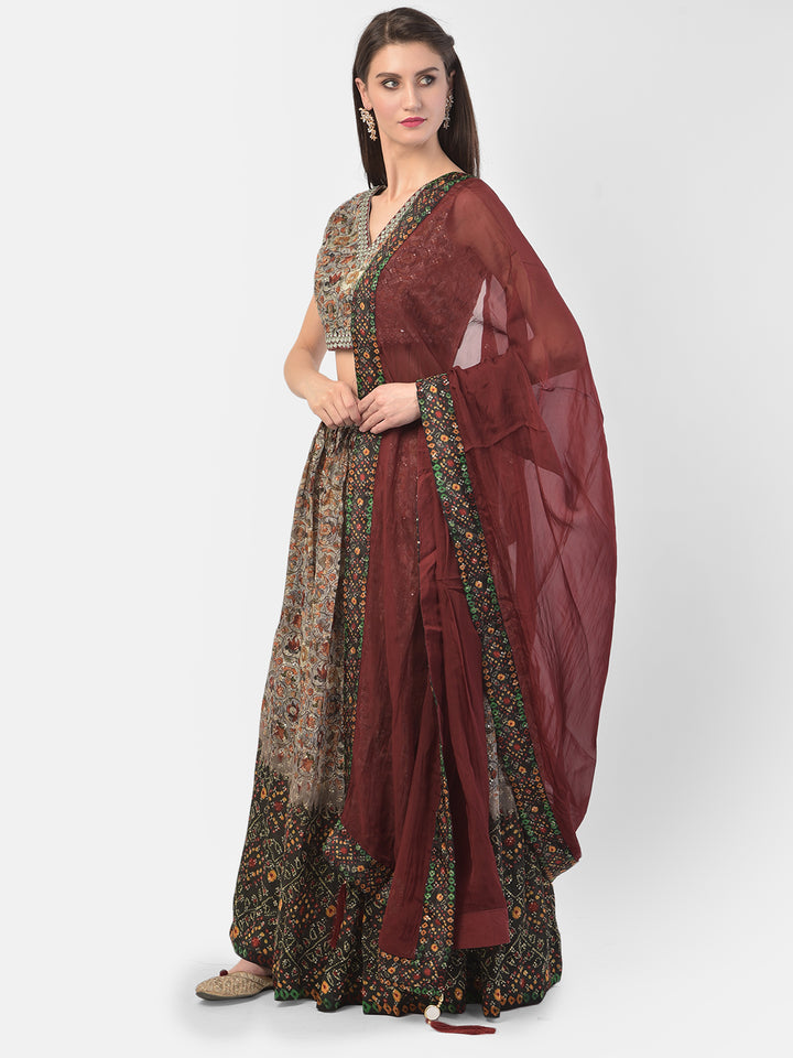 Neerus Grey Color Silk Fabric Ghagra Set