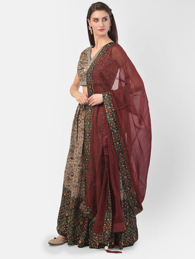 Neeru'S Grey Color, Silk Fabric Ghagra Set