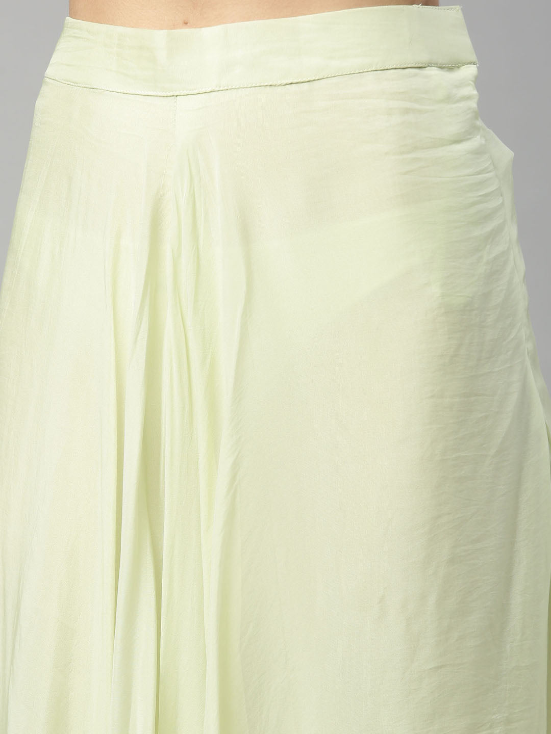 Neerus Green georgette embroidered kurta set peplum - detail view 7