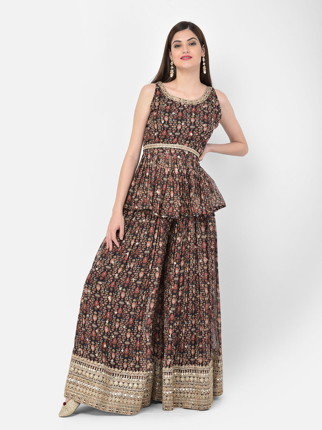 Neerus Printed Color Georgette Fabric Lehenga Choli