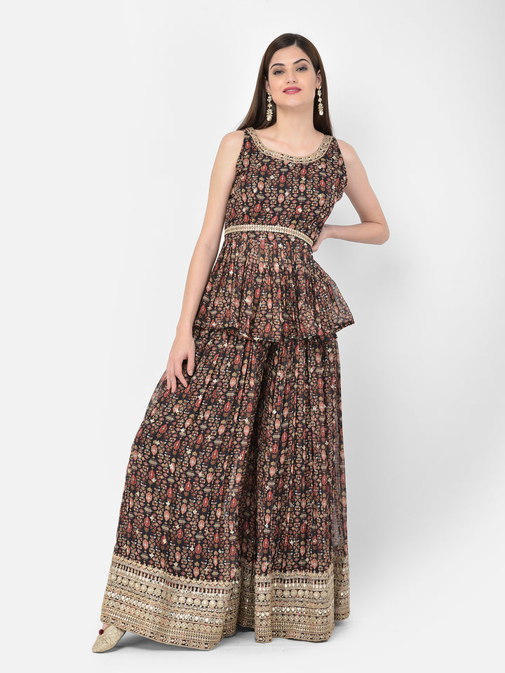 Neerus Printed Color Georgette Fabric Lehenga Choli