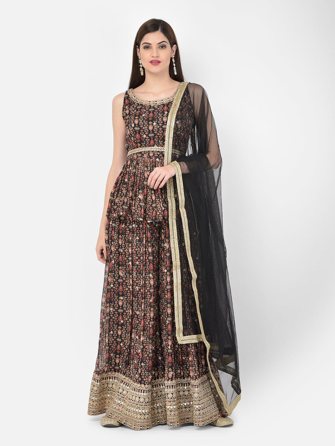 Neerus Printed Color Georgette Fabric Lehenga Choli