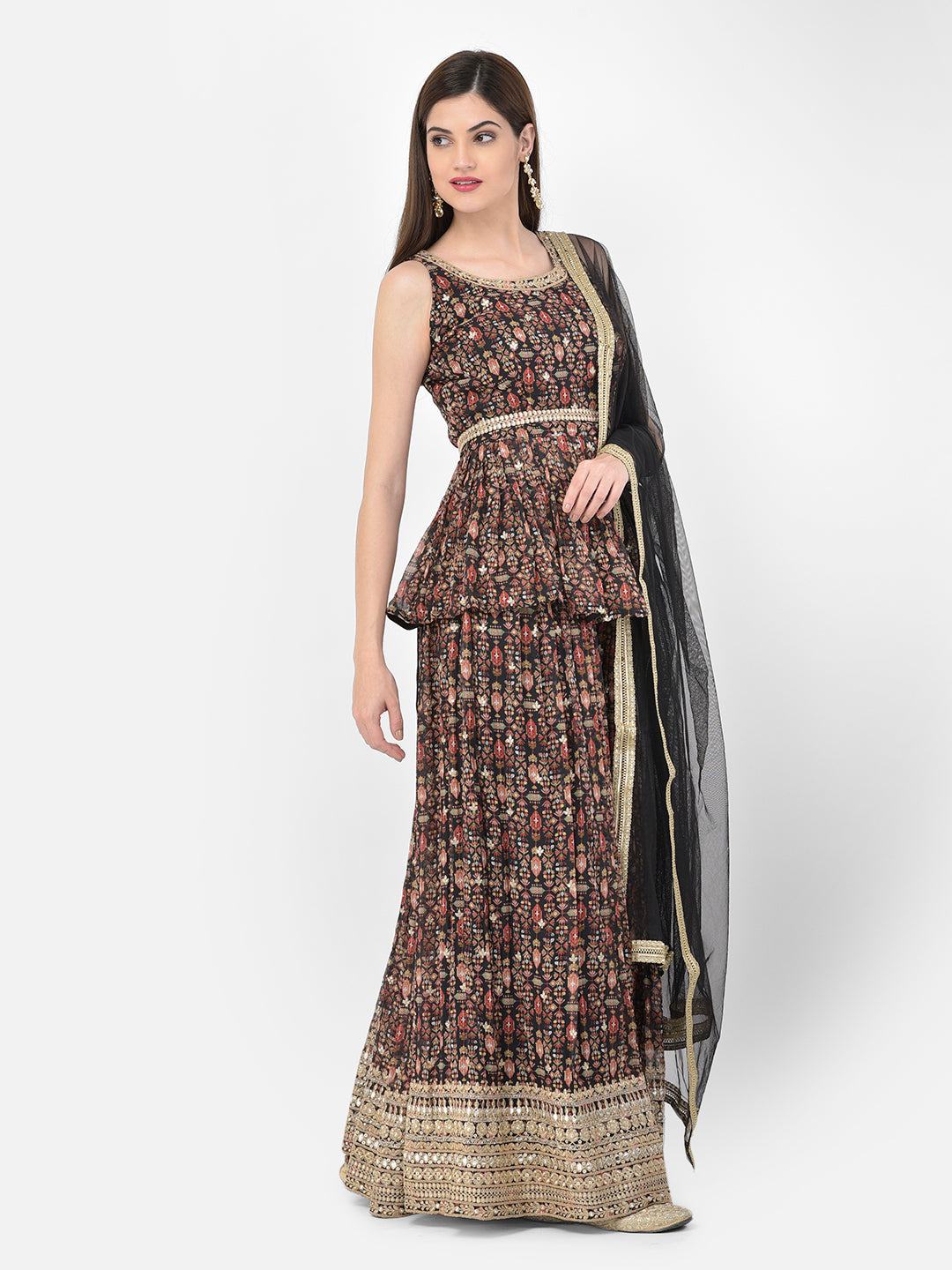 Neerus Printed Color Georgette Fabric Lehenga Choli