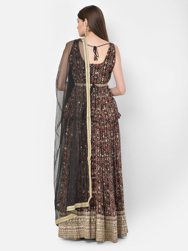 Neerus Printed Color Georgette Fabric Lehenga Choli