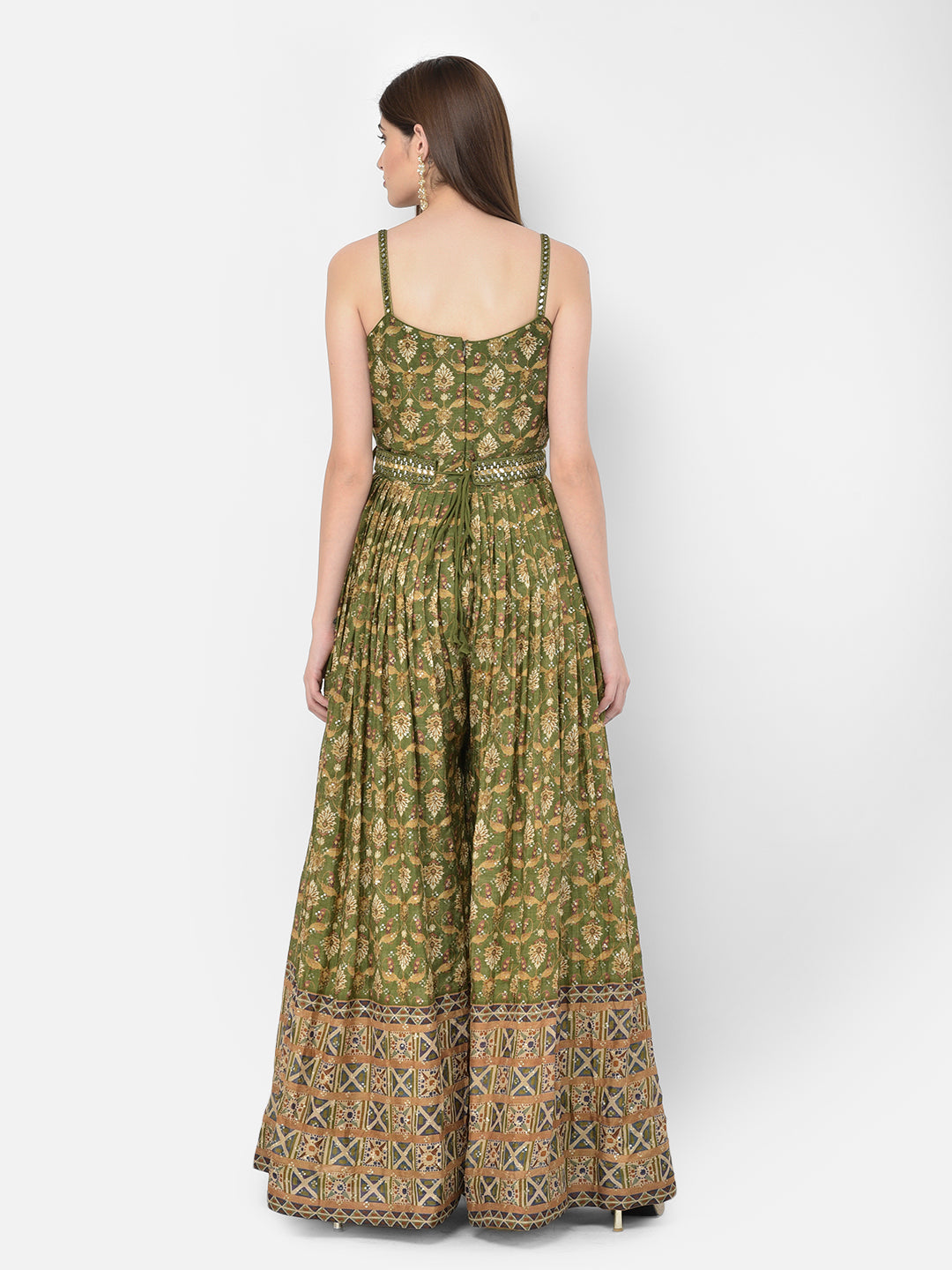 Neerus Multi georgette printed gown - detail view 8