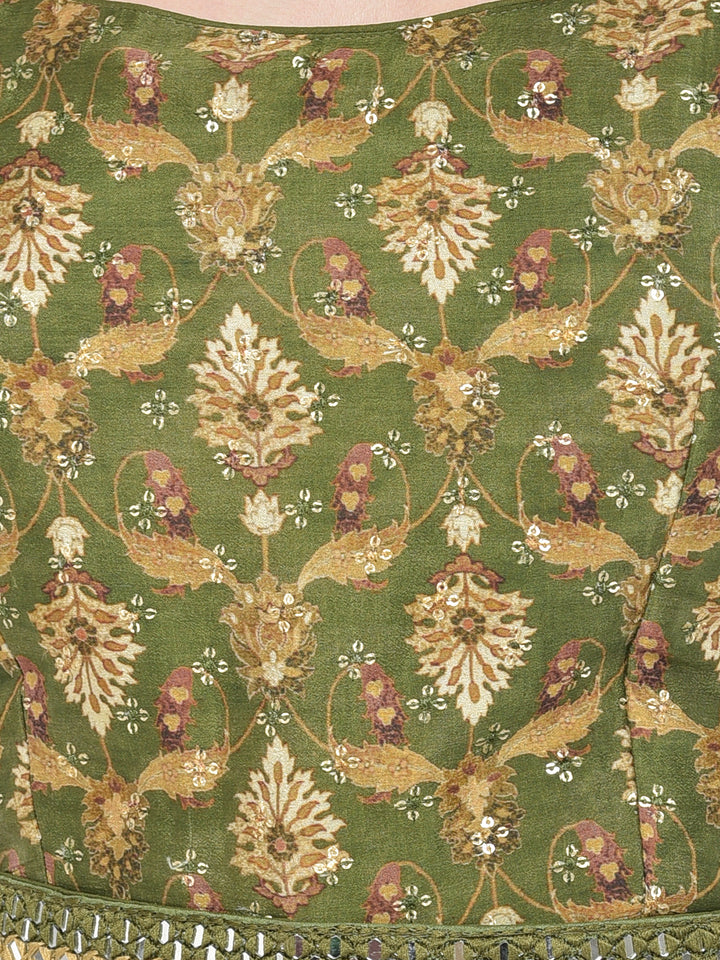 Neerus Multi georgette printed gown - detail view 9