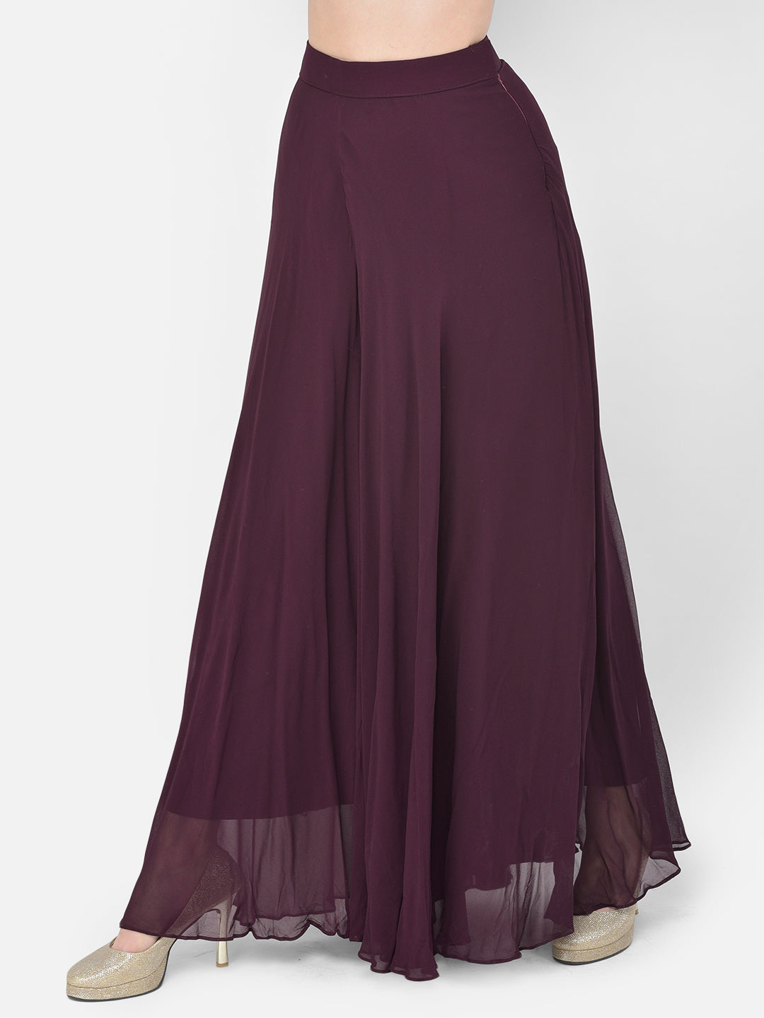 Neeru'S wine color, georgette fabric salwar kameez