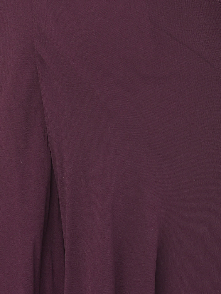 Neerus Maroon georgette embellished kurta set - detail view 6