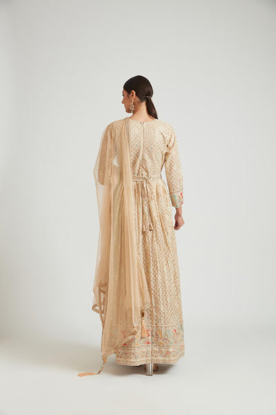 Neeru's Beige Color Georgette Fabric Gown