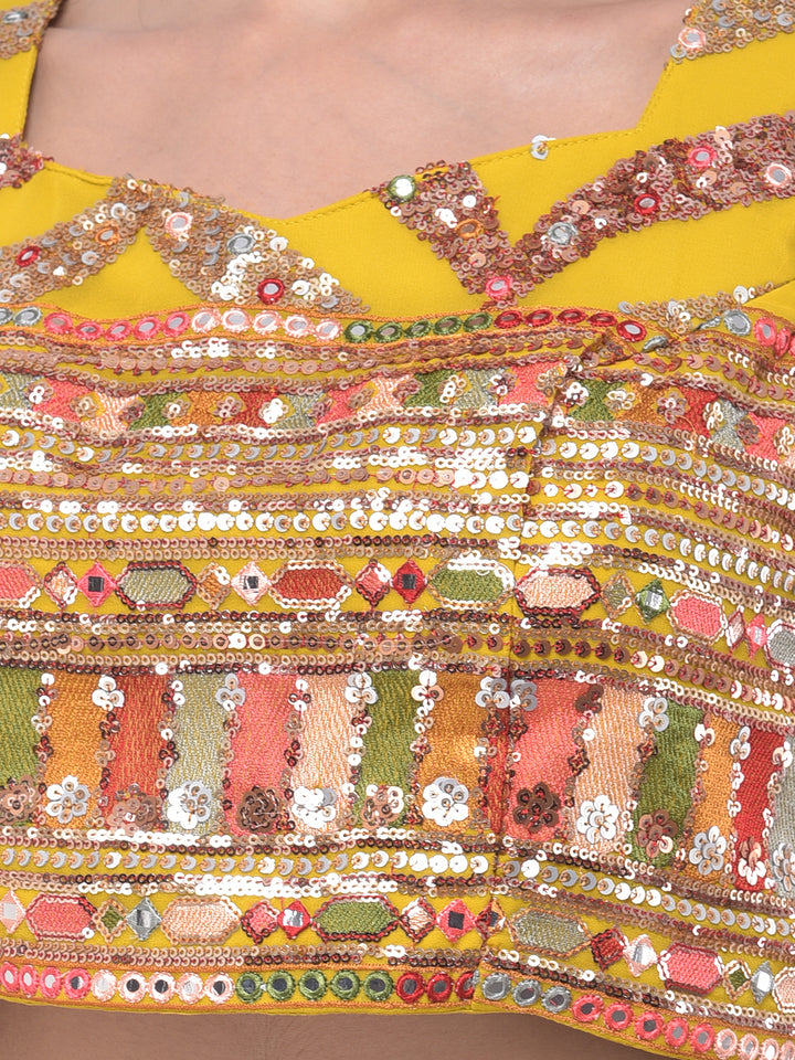 Neerus Yellow Embellished Lehenga Set