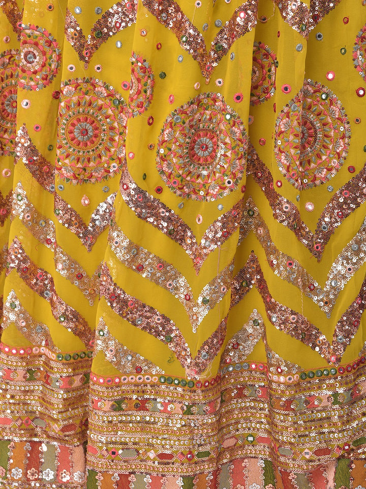 Neerus Yellow Embellished Lehenga Set