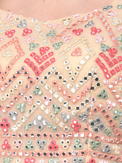 Neeru'S Peach Embellished Lehenga Set