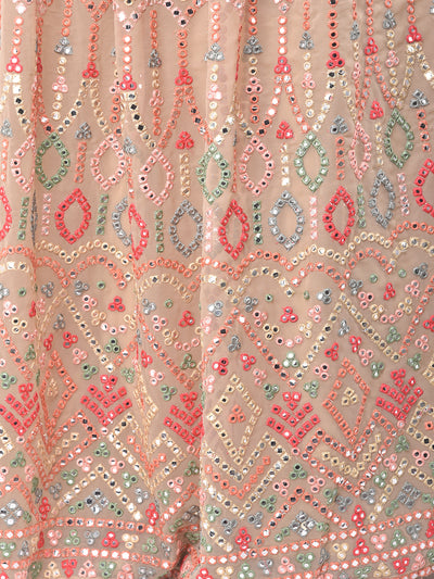Neeru'S Peach Embellished Lehenga Set