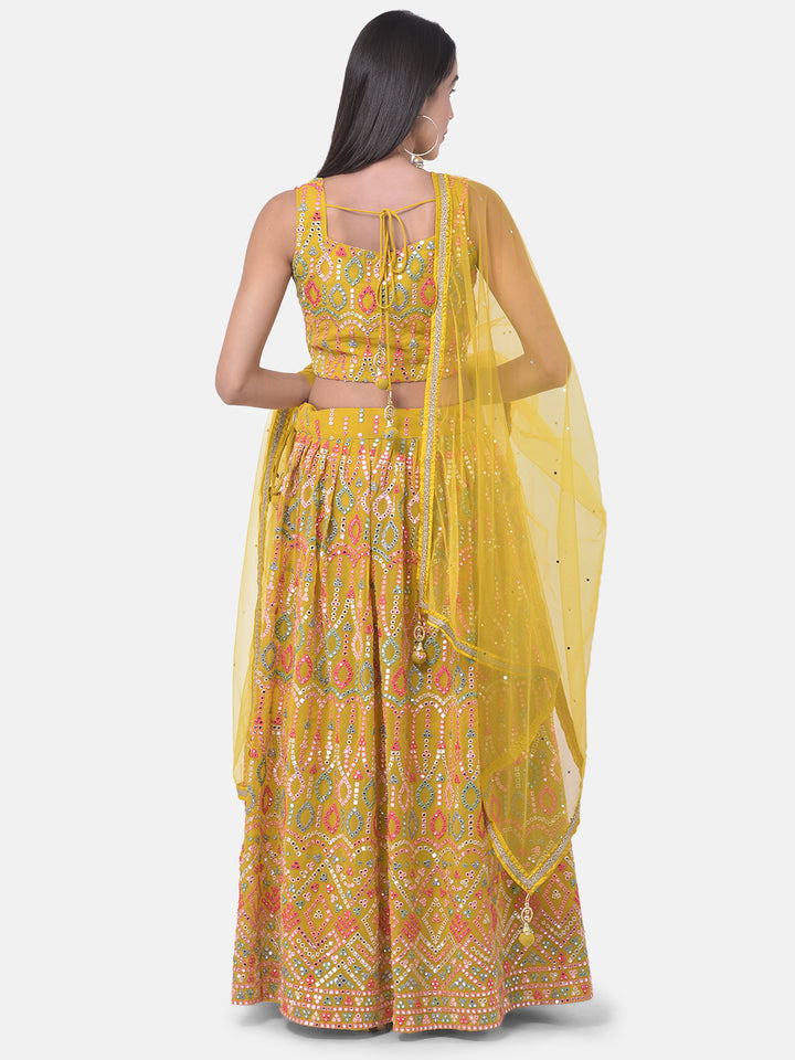 Neerus Yellow Embellished Lehenga Set