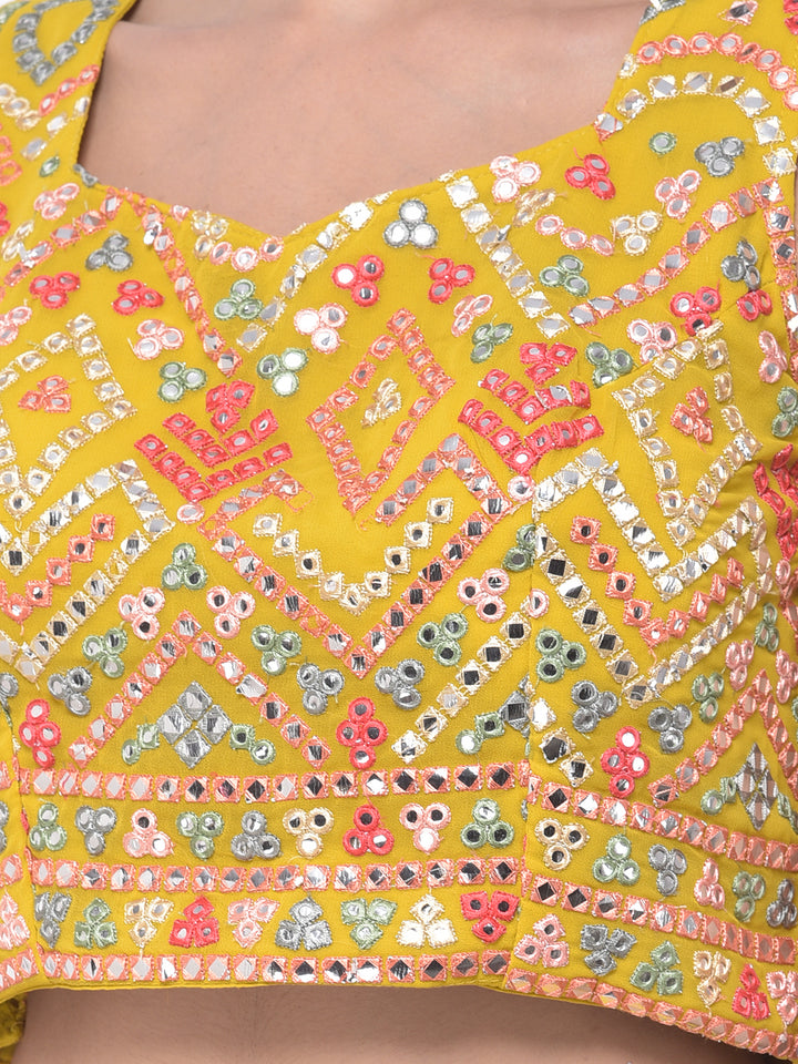 Neerus Yellow Embellished Lehenga Set