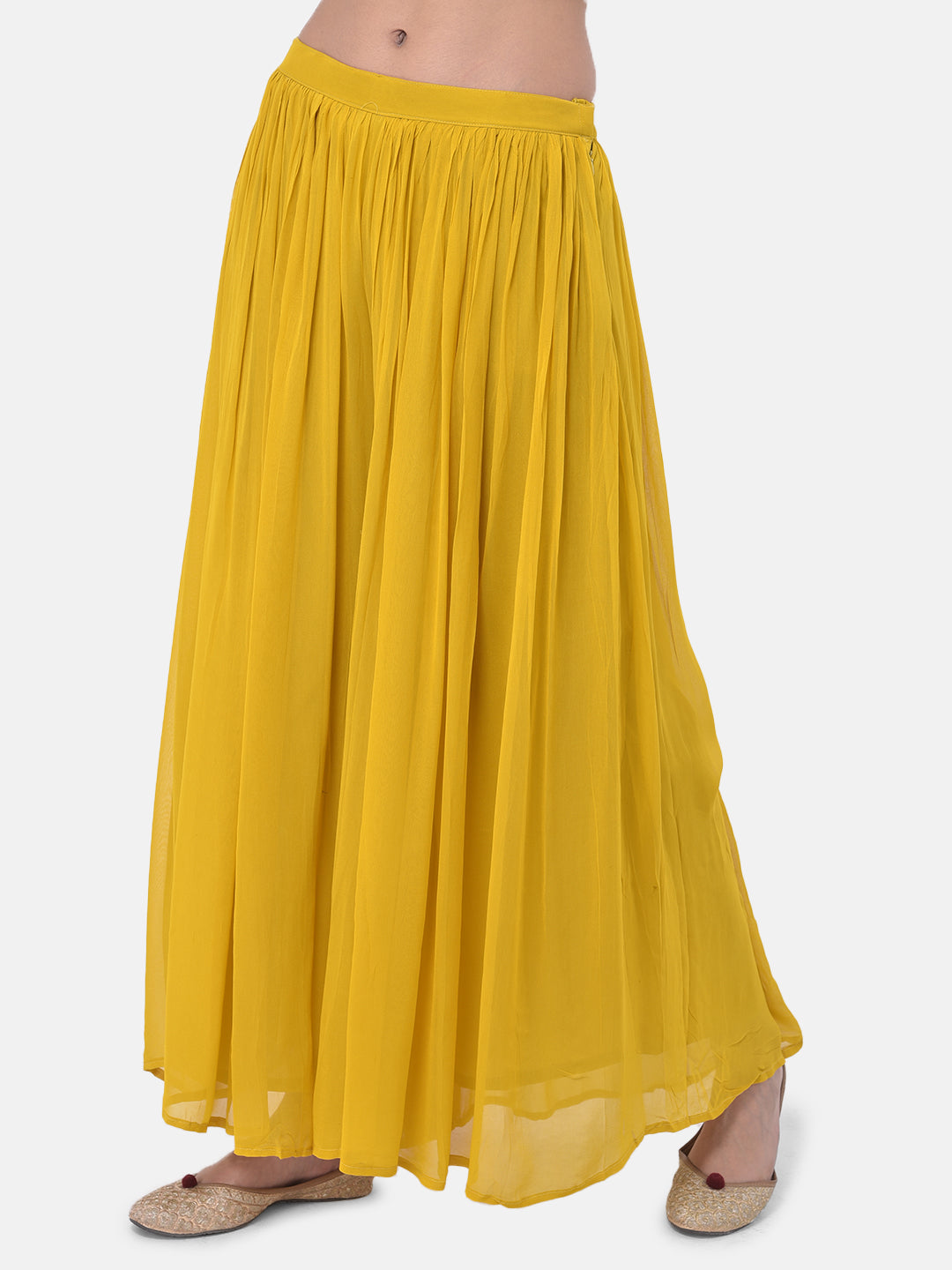 Neeru's Yellow Embellished Top & Palazzo Set With Shrug