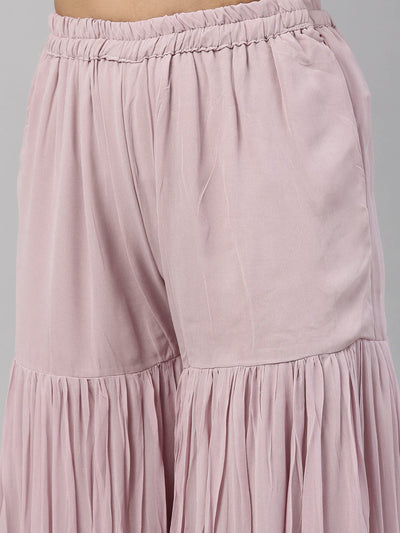 Neeru'S Onion Color, Georgette Fabric Suit-Short Anarkali
