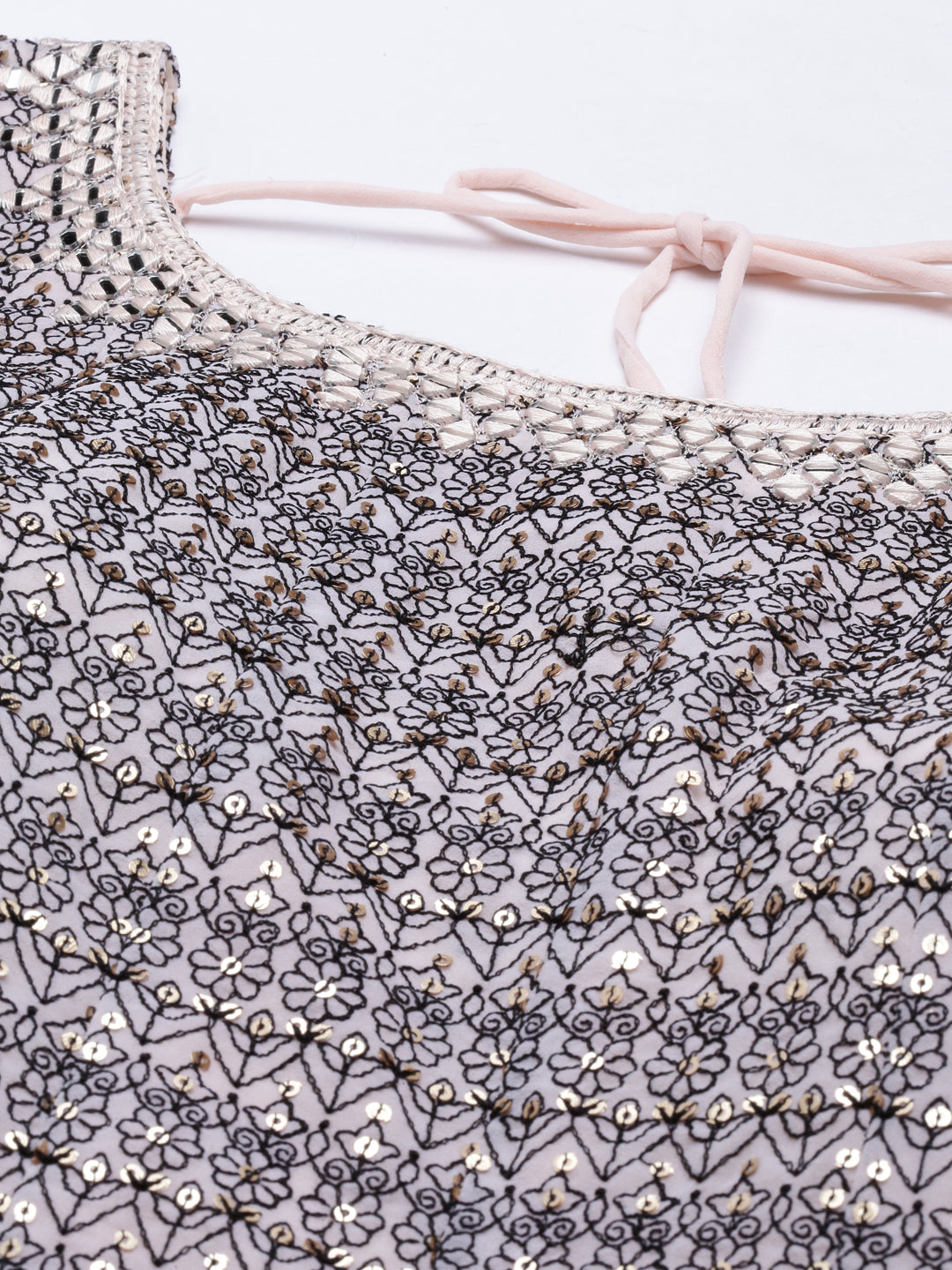 Neerus Peach Color Georgette Fabric Suit-Anarkali