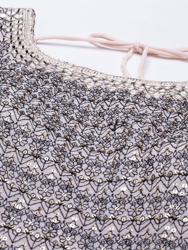 Neerus Peach Color Georgette Fabric Suit-Anarkali