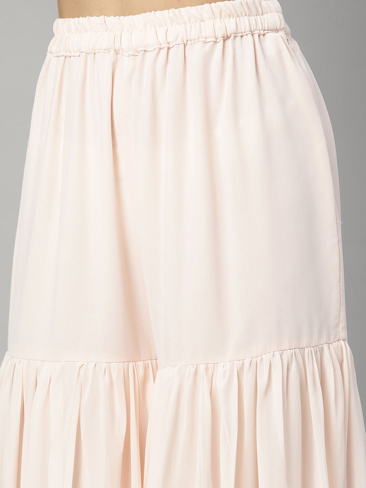 Neerus Peach Color Georgette Fabric Suit-Anarkali