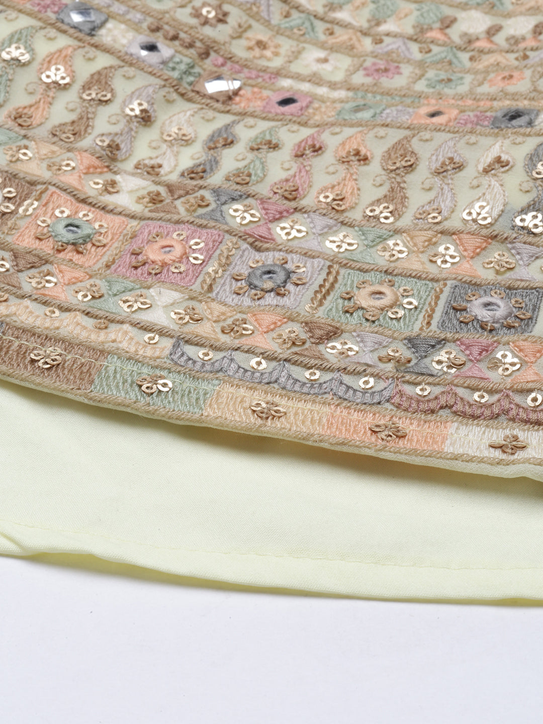 Neeru's Yellow Color Georgette Fabric Suit-Short Anarkali