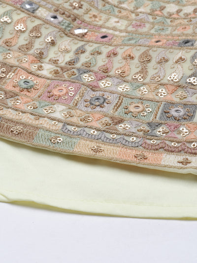 Neeru's Yellow Color Georgette Fabric Suit-Short Anarkali