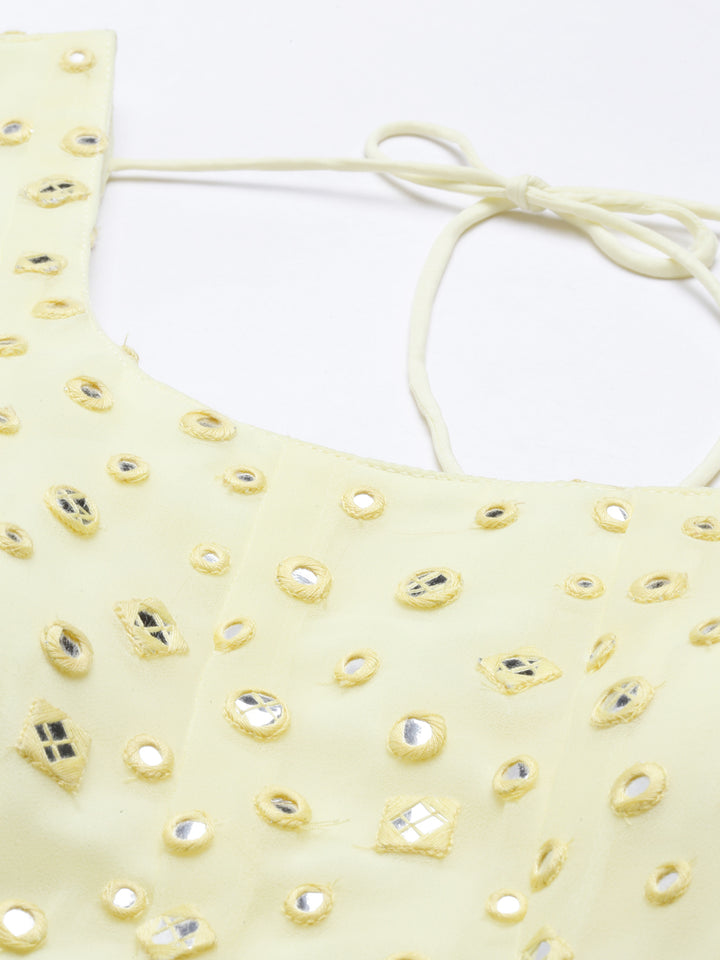 Neerus Yellow Color Georgette Fabric Suit-Short Anarkali