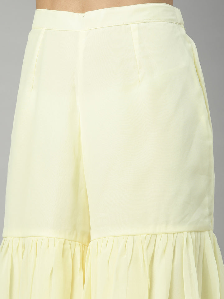 Neerus Yellow Color Georgette Fabric Suit-Short Anarkali