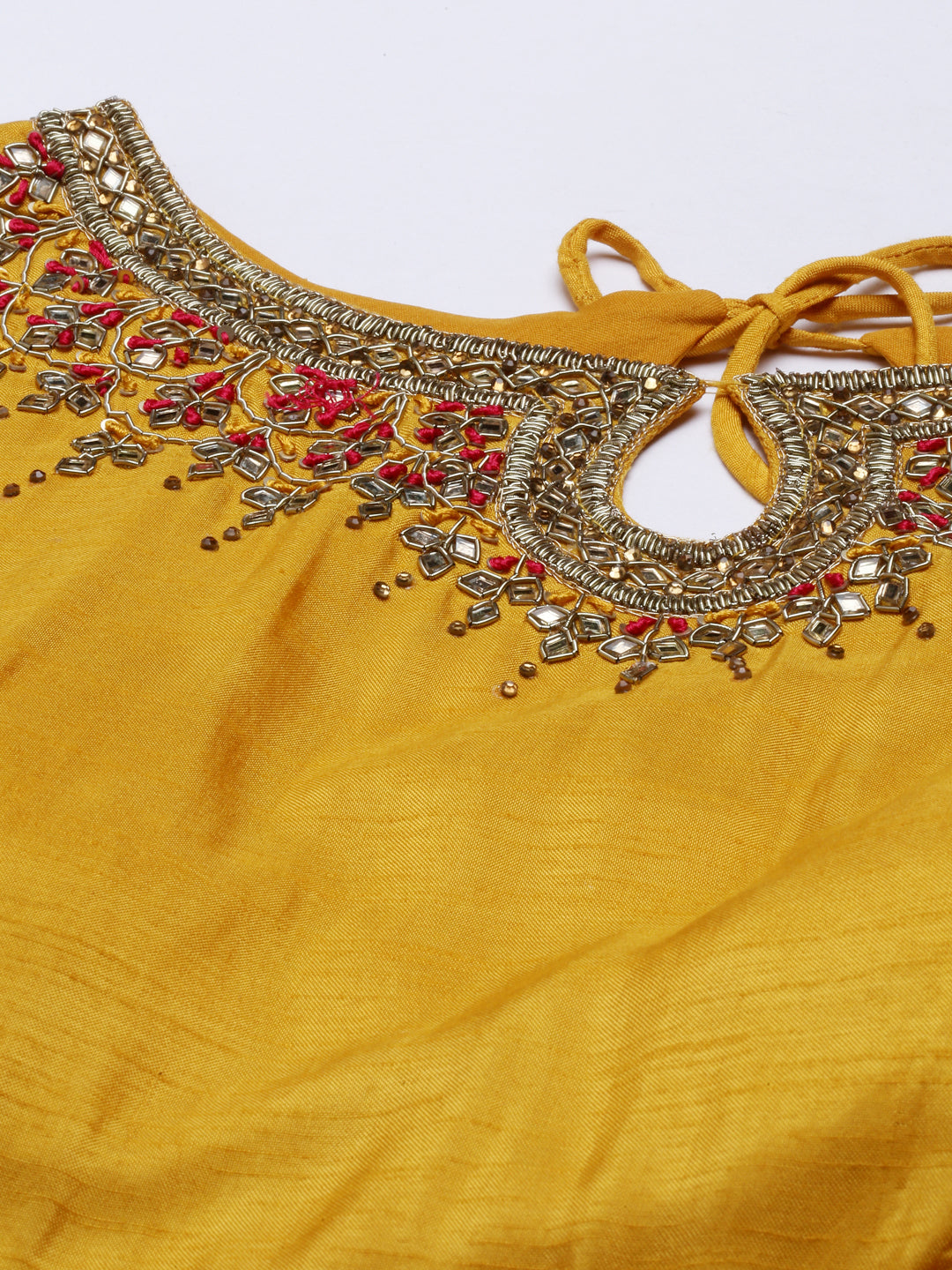 Neeru'S Yellow Color, Silk Fabric Suit-Anarkali