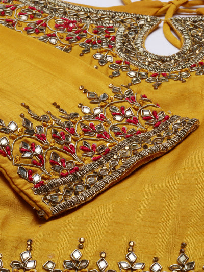 Neeru'S Yellow Color, Silk Fabric Suit-Anarkali