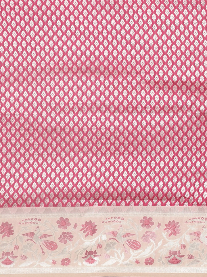 Neerus Pink Color Banaras Fabric Saree