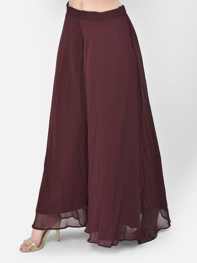 Neeru's'S Wine Color Georgette Fabric Suit-Peplum