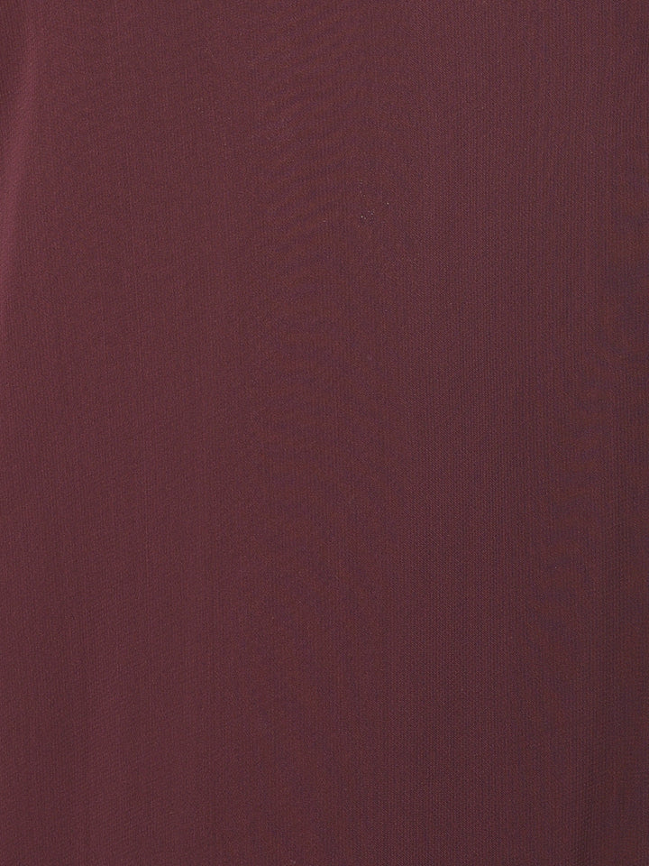 Neerus'S Wine Color Georgette Fabric Suit-Peplum