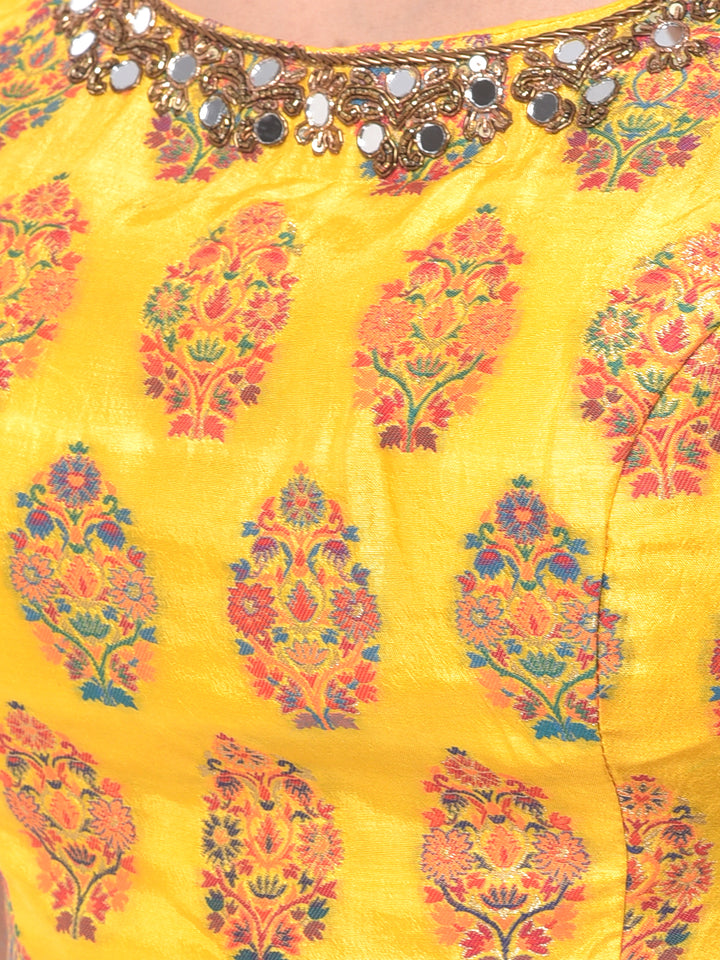 Neerus Yellow Printed Lehenga Set