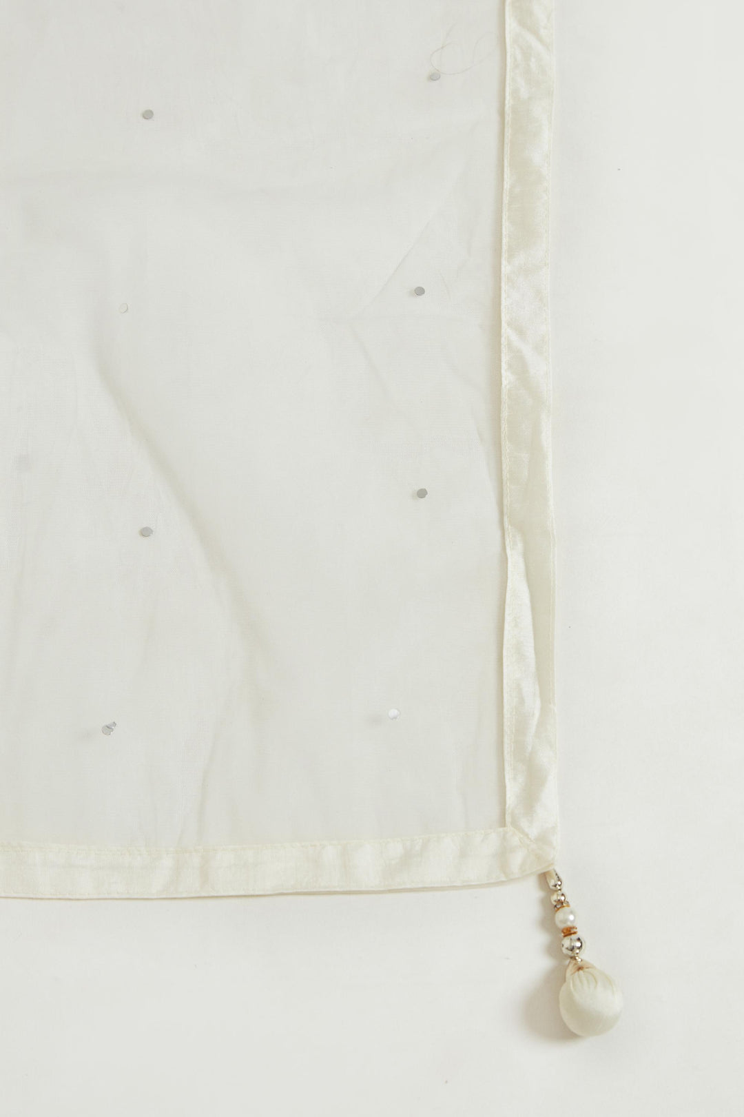 Neerus Beige georgette printed kurta set - detail view 5