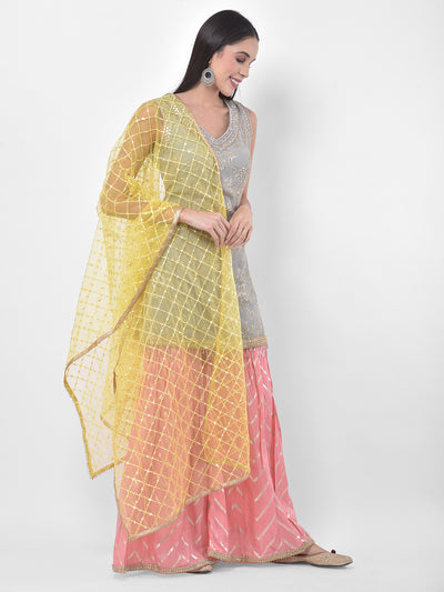 Neeru's Multicolor Embellished Kurta With Sharara & Dupatta