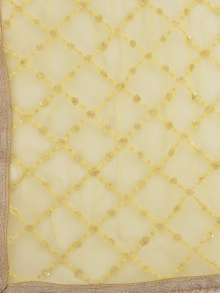 Neerus Multi embellished sharara set kurta dupatta - detail view 3