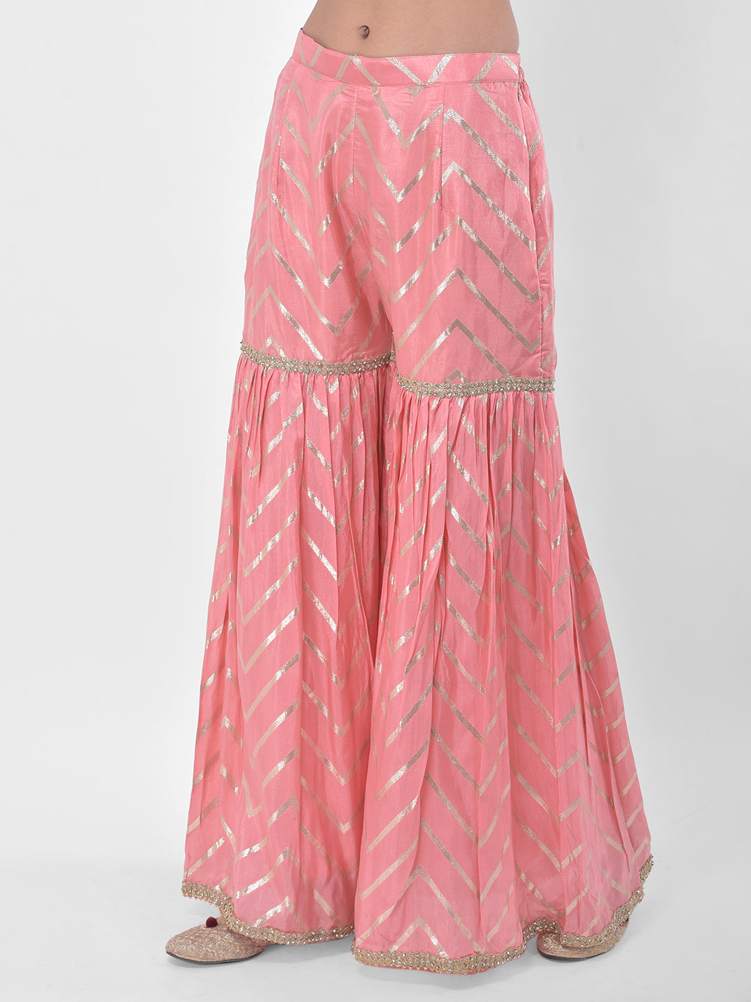 Neerus Multi embellished sharara set kurta dupatta - detail view 4