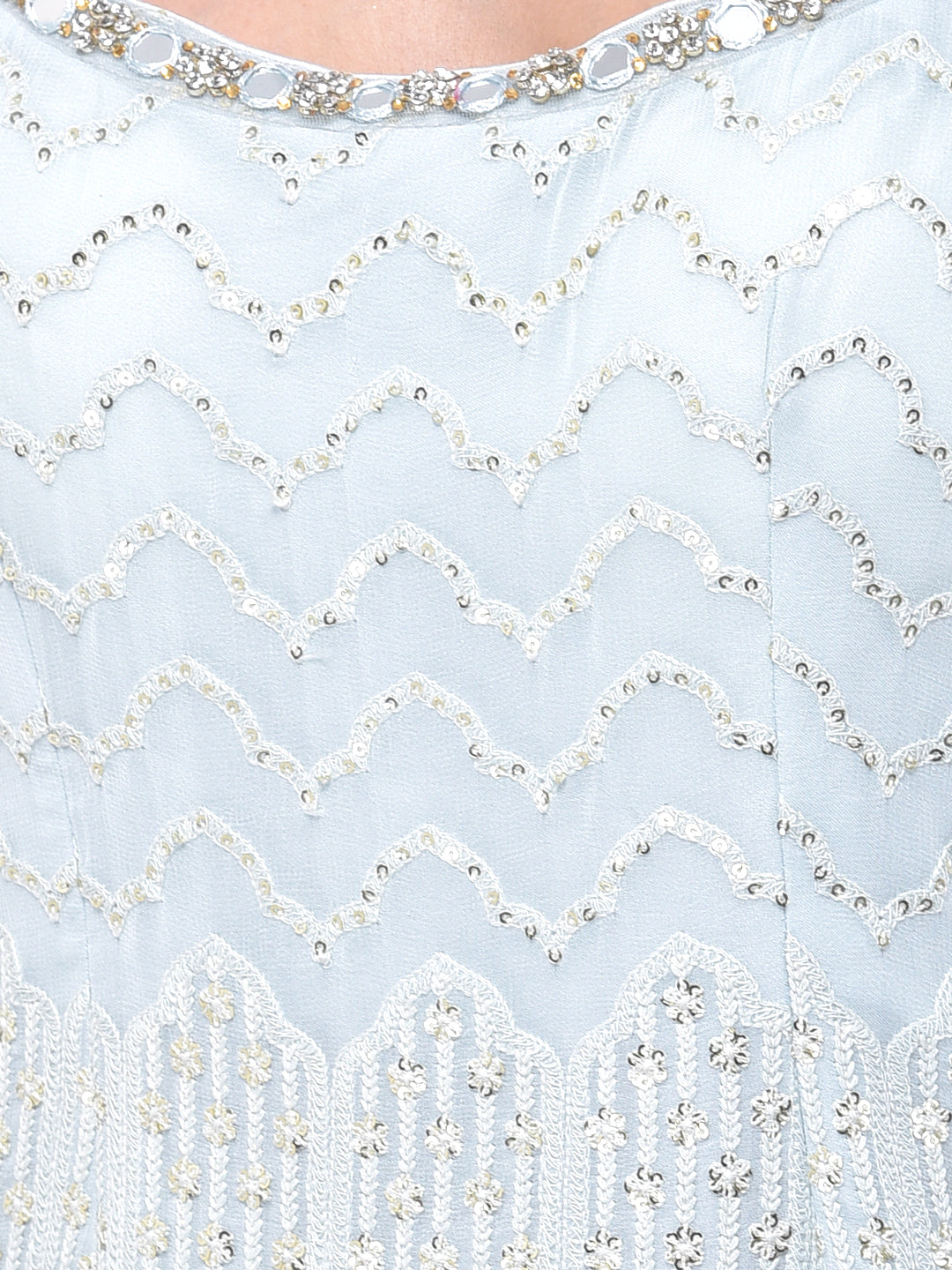 Neerus Grey Color Georgette Fabric Suit-Gharara