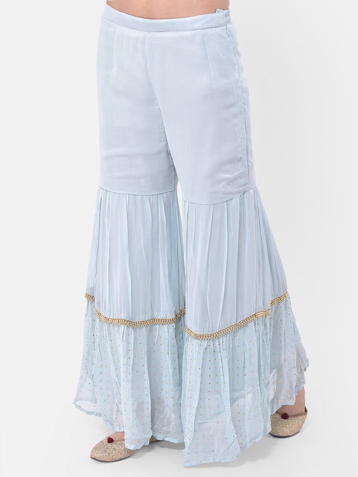 Neerus Grey Color Georgette Fabric Suit-Gharara