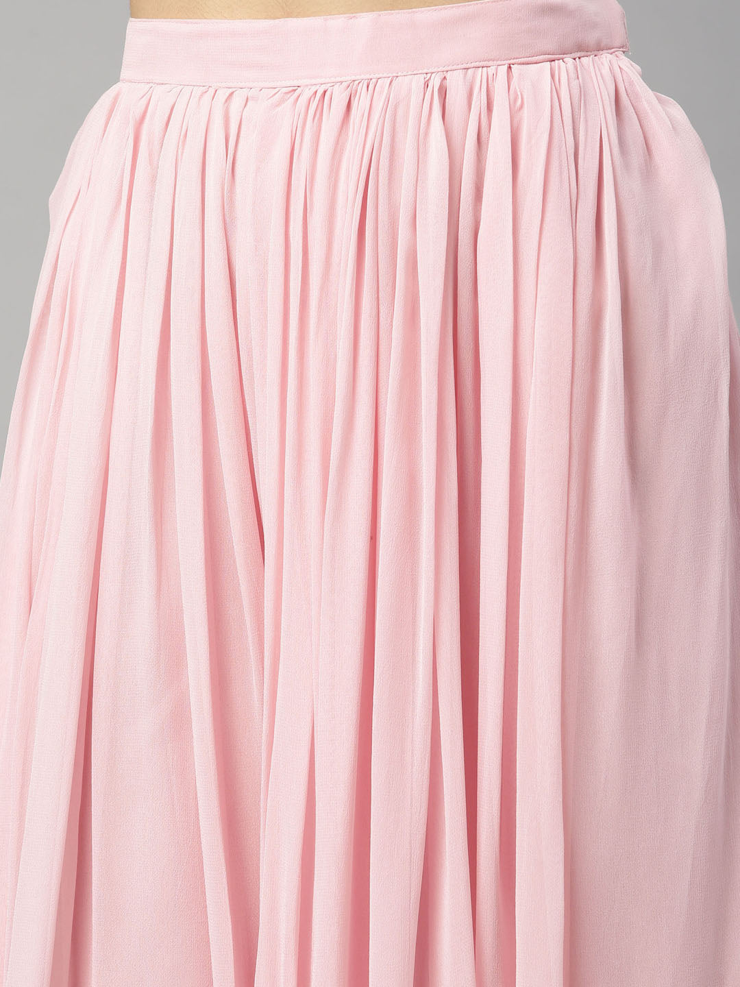 Neerus Pink georgette embroidered suit set - detail view 5