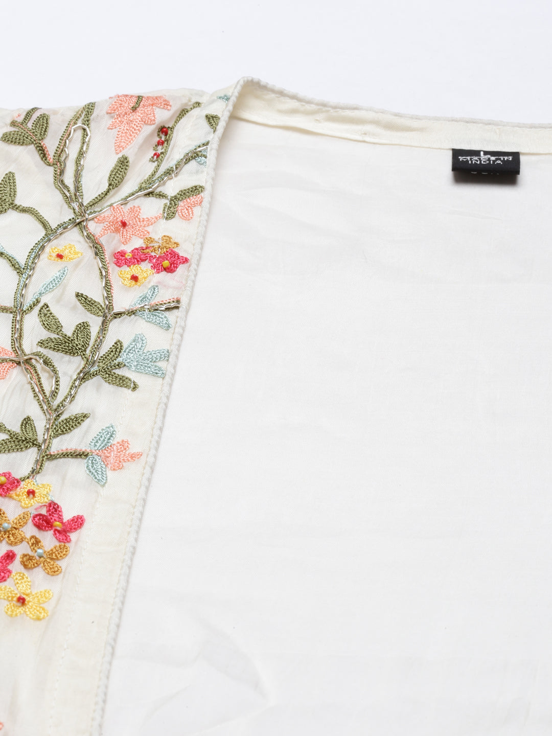 Neerus Beige crepe solid co-ord set - detail view 1