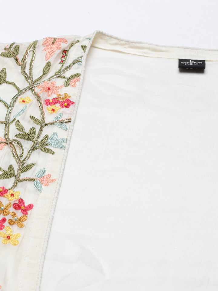 Neerus Beige crepe solid co-ord set - detail view 1