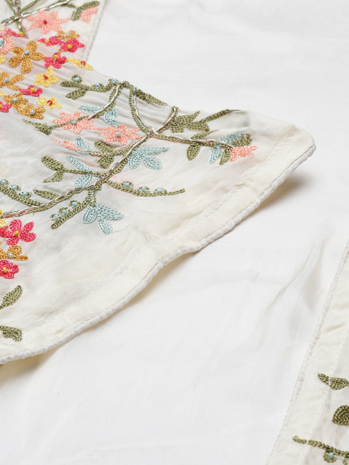 Neerus Beige crepe solid co-ord set - detail view 2