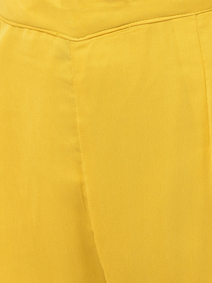 Neerus Yellow Color Georgette Fabric Suit-Gharara