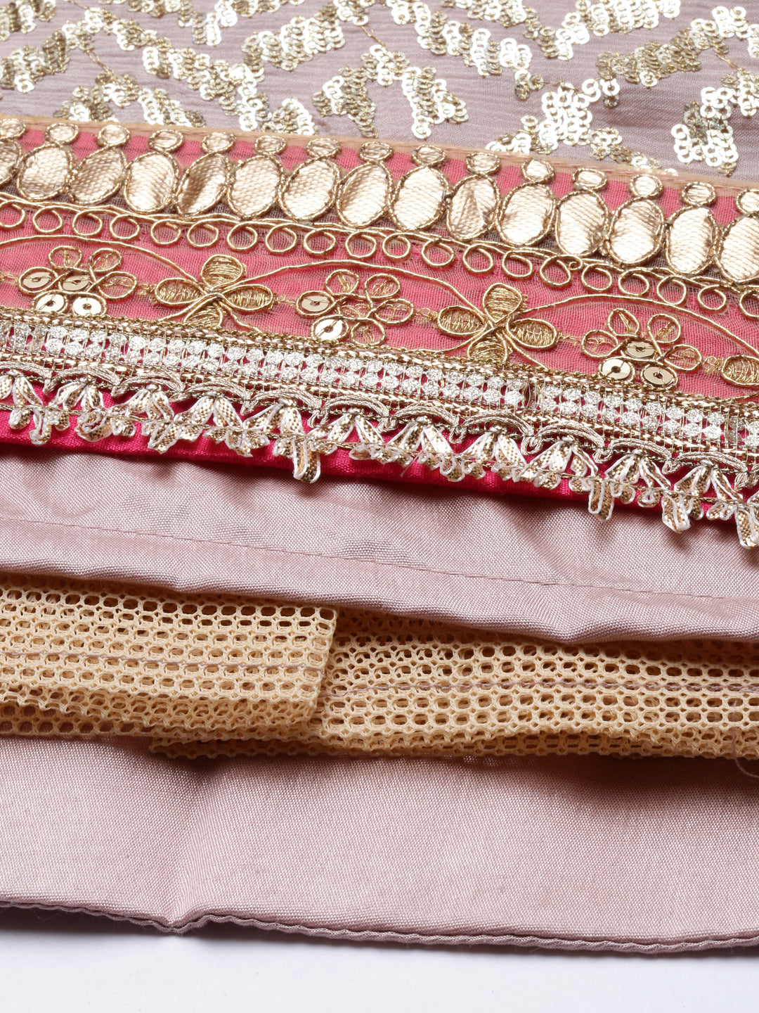 Neeru'S Onion Color, Silk Fabric Ghagra Set