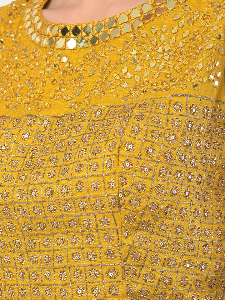 Neerus Green georgette embellished lehenga set - detail view 2